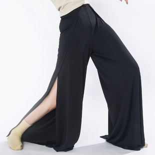 现代舞 练功服飘逸宽松显瘦高开叉弹力阔腿裤 朵棠新款 古典舞舞蹈裤
