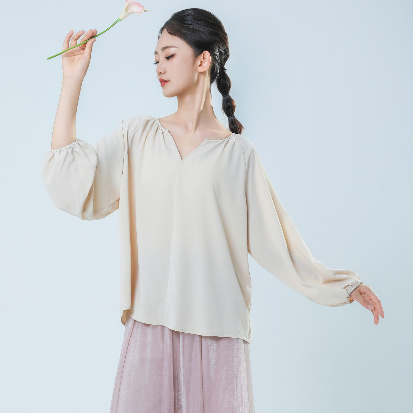 中国舞现代舞练功服舞蹈纱衣