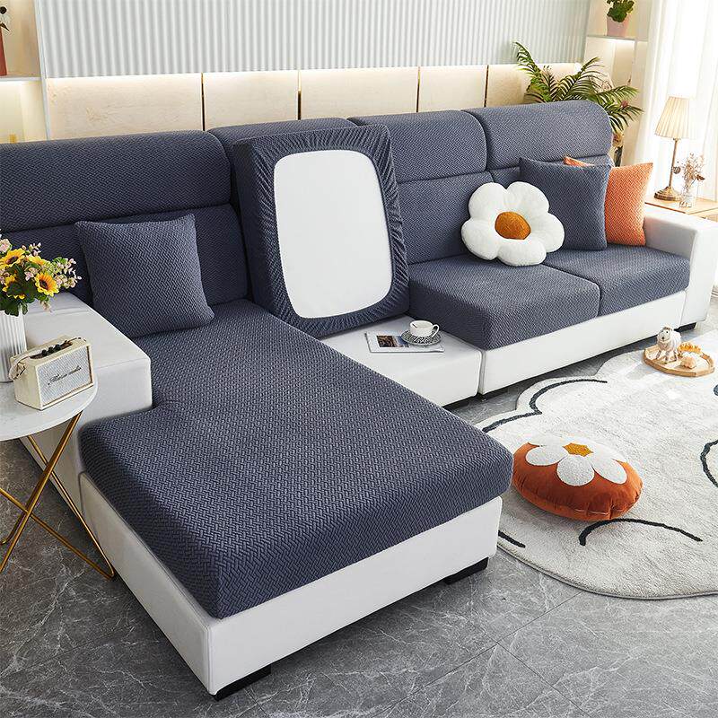 跨境加厚摇粒绒沙发垫沙发笠坐垫套弹力沙发套罩全包万能套浴帽式