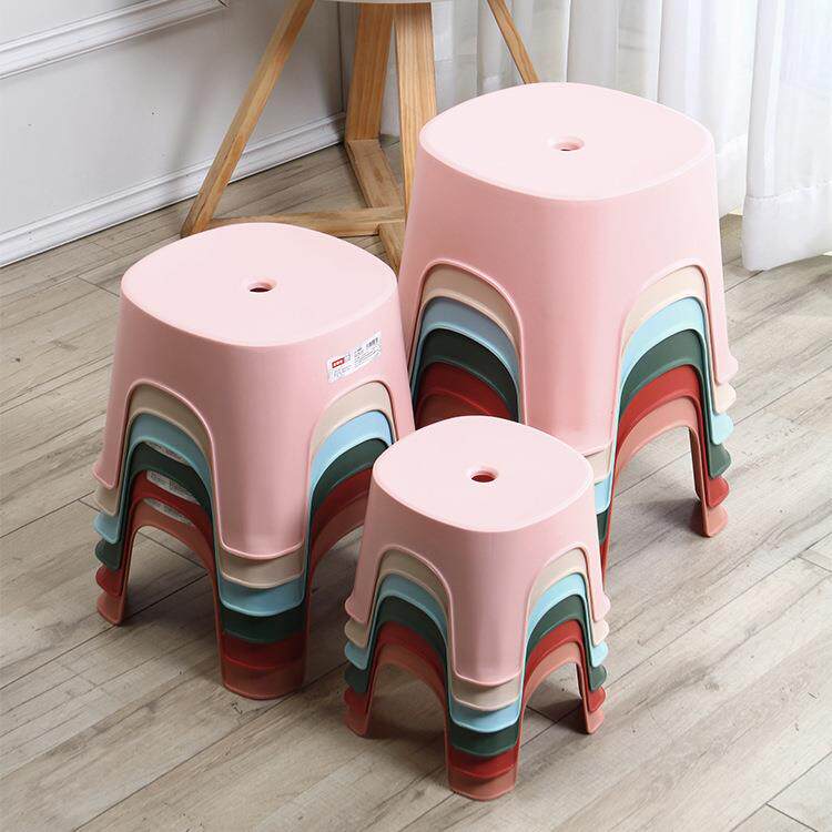 儿童方形塑料凳子加厚幼儿园简约桌椅餐桌成人家用胶板凳加厚耐用