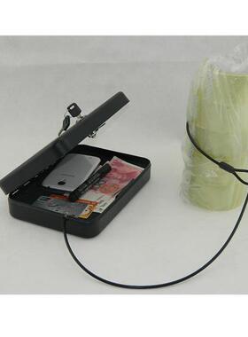 7YX 带锁密码迷你车载保险箱收纳盒储蓄盒小铁盒防盗家用