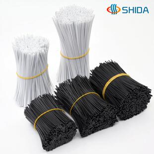 现货环保pe包塑扎丝镀锌铁芯扎线园艺玩具面包袋口扎丝金属扎带黑