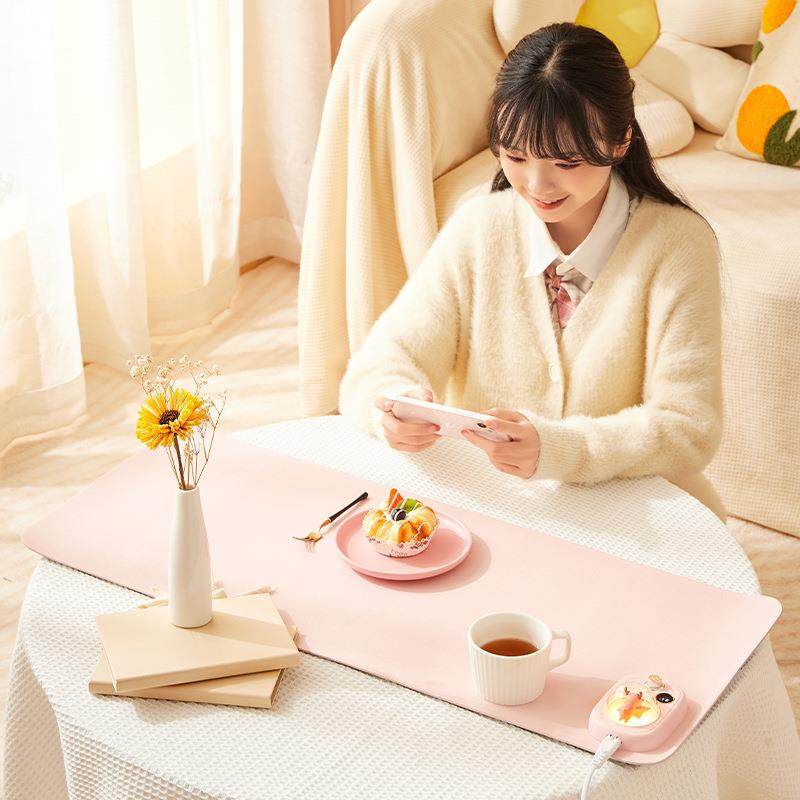 新款智能加热鼠标垫办公室发热暖桌垫桌面超大号数显恒温桌垫