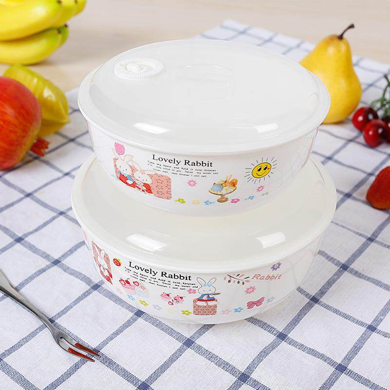 保鲜碗圆形二件套可微波保鲜碗收纳加热PP料理盒便捷保鲜盒