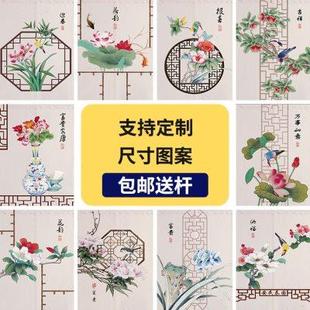 古风布艺门帘隔断装 新中式 饰长帘子家用卧室书房客厅玄关免打孔