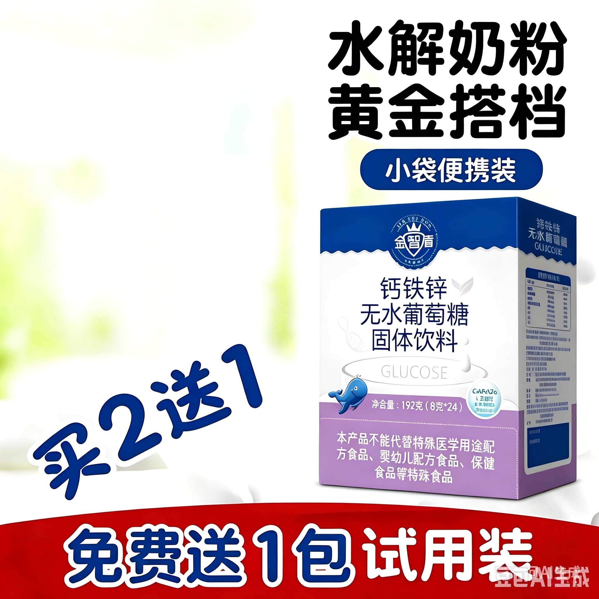 【2送1】葡萄糖粉专用氨基酸深度水解奶粉调味厌奶转奶伴侣辅食