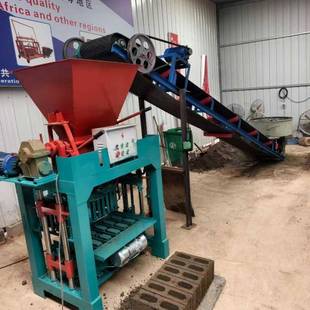 路面砖空心砖机 空心水泥制砖机 出口非洲4-26小型半自动制砖机