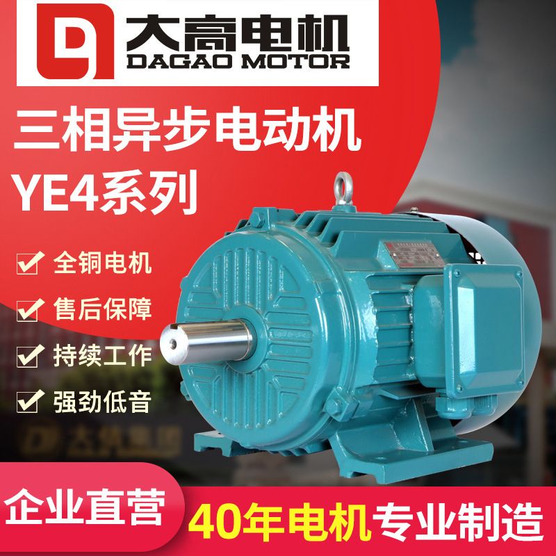 大高YE4系列三相异步电动机380V卧立式铝壳交流电机铝合金卧式