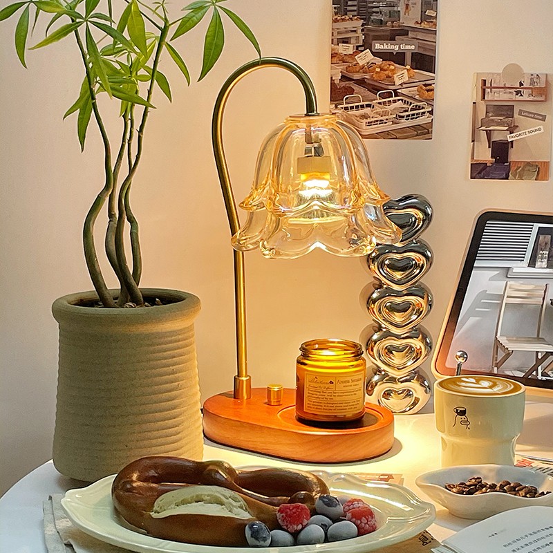 野兽派朵朵香薰灯复古铃兰香薰灯无火氛围感装饰台灯香薰加热融蜡