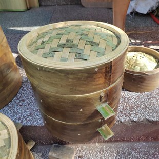 四川竹编织品蒸笼纯手工竹编蒸笼家用竹制品蒸.小笼包竹笼