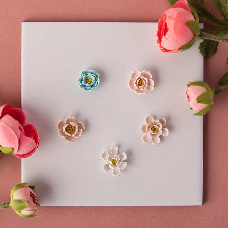 小众花朵软陶耳环黏土模具 创意花瓣组合装饰造型切模diy手作工具