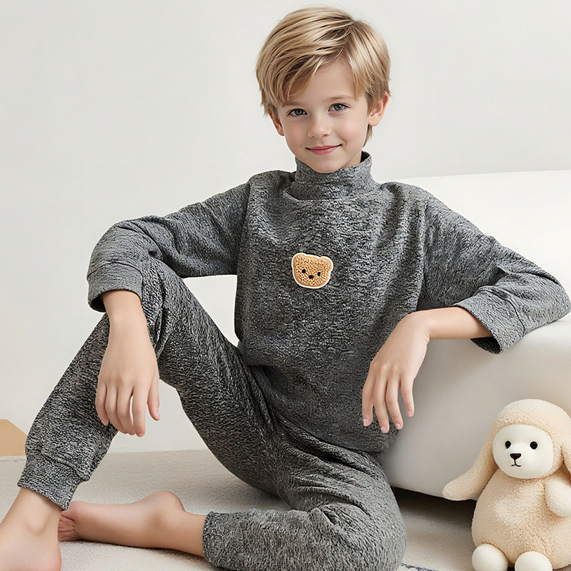 保暖内衣套装秋冬加绒加厚儿童两件套男女童秋衣秋裤一体绒家居服