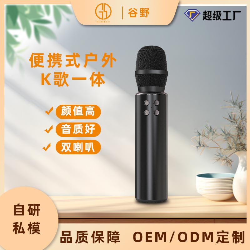 跨境蓝牙无线话筒K11家庭音响动圈麦克风一体高音质k歌娱乐音响
