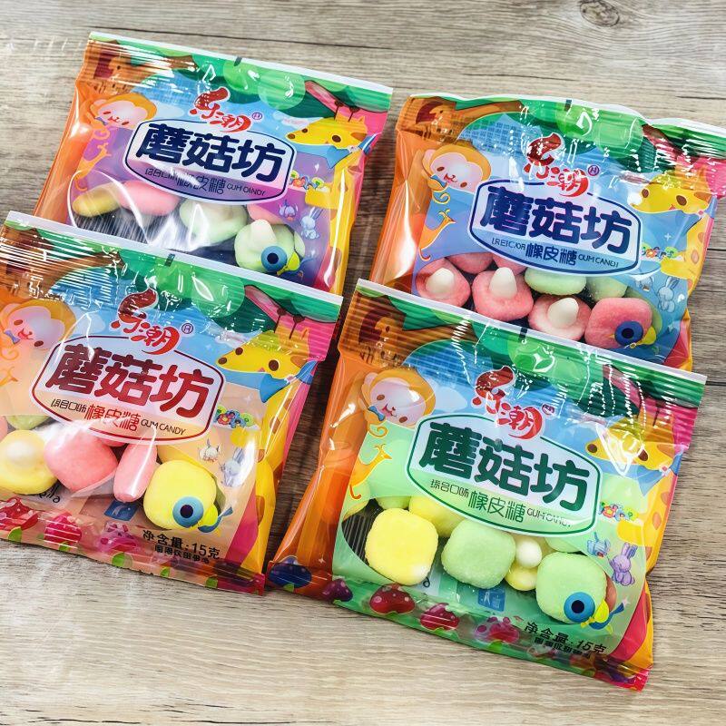 乐潮蘑菇坊圣诞果味软糖橡皮糖综合散装休闲零食童年食品儿童
