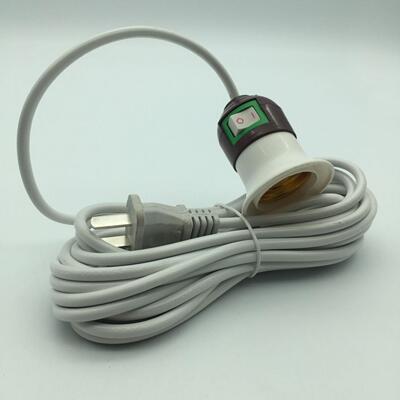 悬吊式带线灯头E27螺口带开关灯座6米双色螺口烟斗灯头插线昭盛