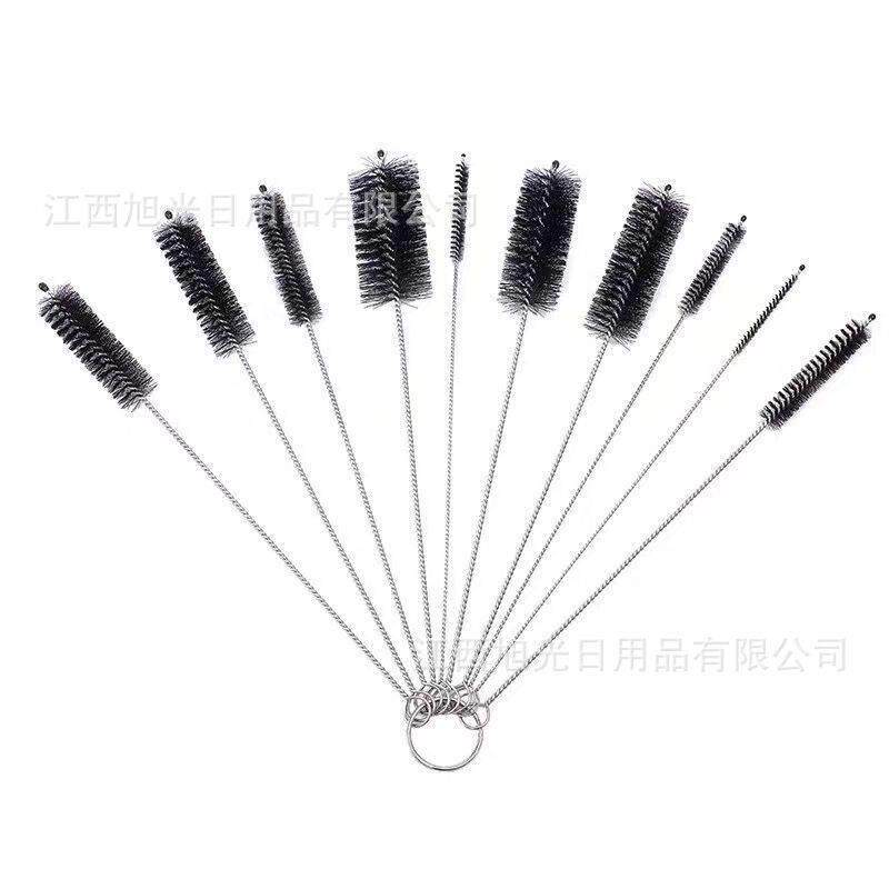 不锈钢工具刷清洁刷10件套清洁刷吸管刷壶嘴刷茶壶水杯缝隙小刷子