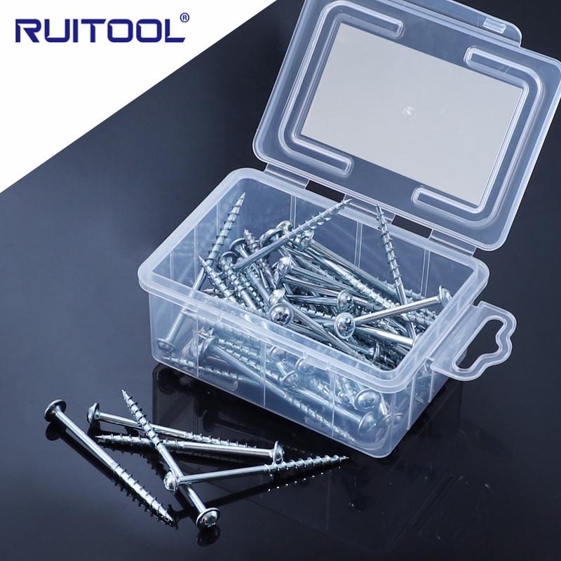 木工斜孔螺钉 十字半牙自攻螺丝盒装 镀锌圆头PH2粗牙螺钉开槽