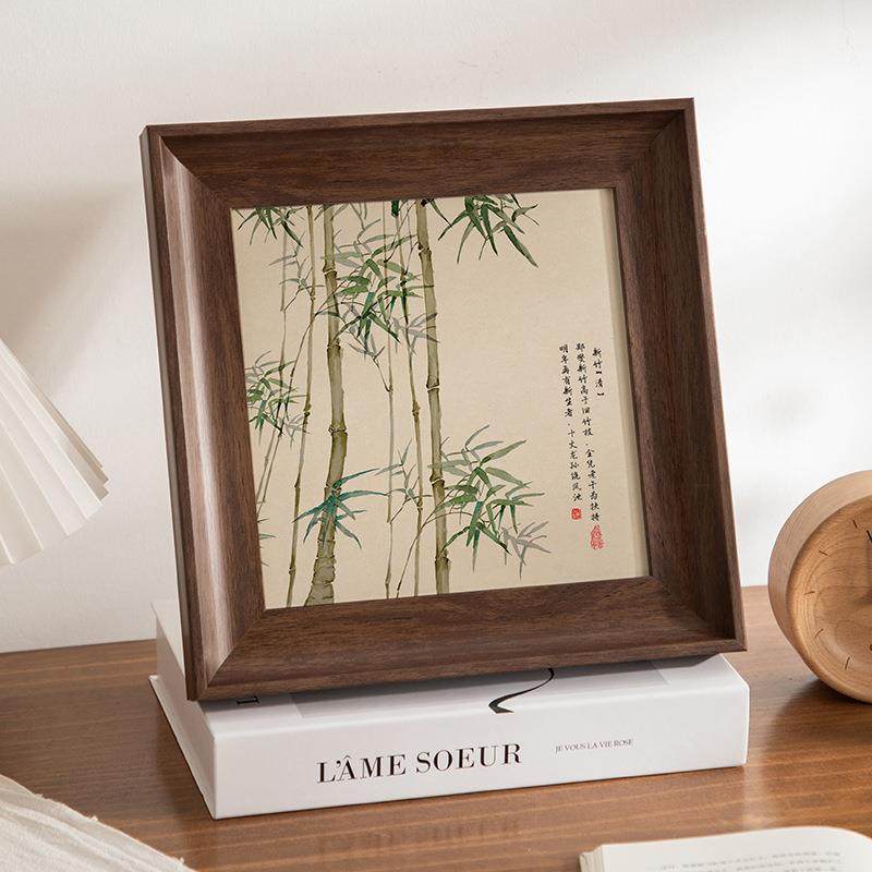 复古正方形6寸相框摆台方5a4寸10寸美式相框素描书法挂墙画框