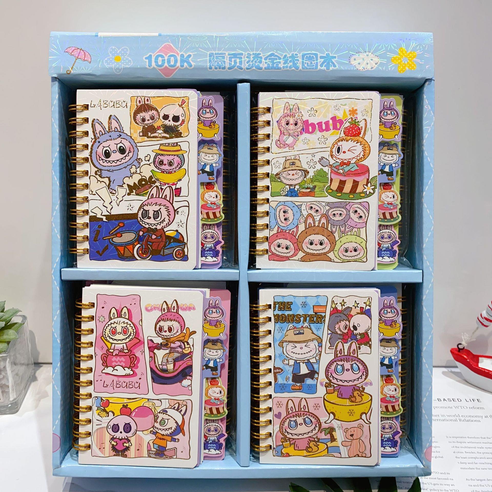 新款卡通烫金线圈本可爱卡通隔页笔记本少女心便签本记事本手账本