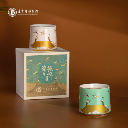 辽宁省博物馆生日礼物女生送朋友瑞鹤马克杯主人杯茶杯商务伴手礼