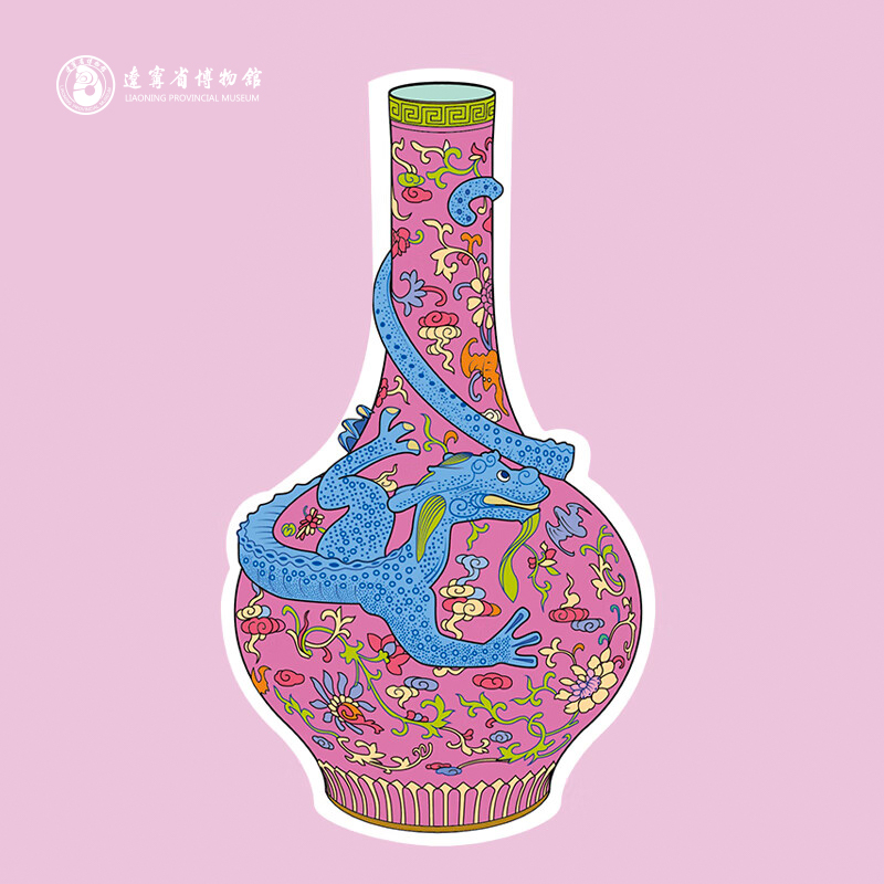 辽宁省博物馆异形明信片贺卡烫金花纹文创意艺术送男女生日礼物品