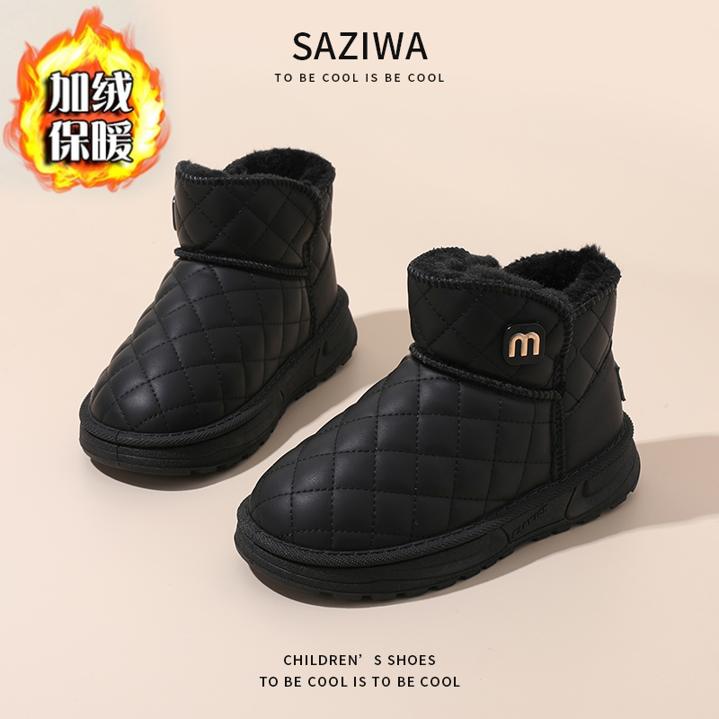 中大童加厚保暖雪地靴长绒冬季