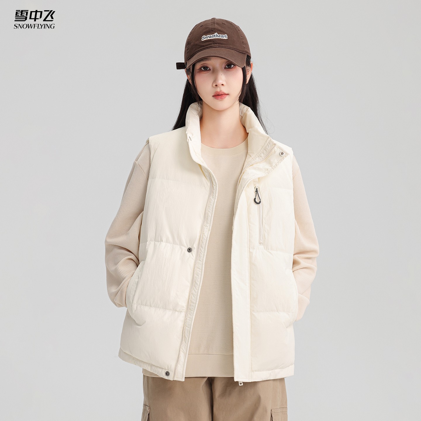 雪中飞羽绒马甲男女款2026新款