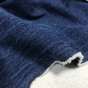 微弹水洗棉丹宁高品质设计师品牌日本进口高端 深蓝色牛仔布料厚款
