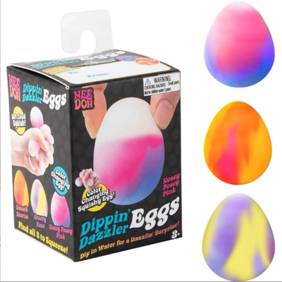 新款彩蛋捏捏乐NeeDoh Dippin Dazzler Egg遇水渐变捏捏减压玩具