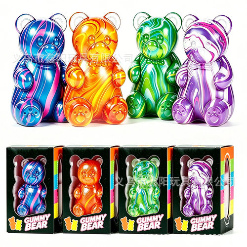 亚马逊新品流纹糖果小熊麦芽糖捏捏乐Gummy Bear外贸解压玩具