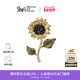 shes梵高向日葵原创手工钉珠水晶胸针别针高档精致时尚 胸花配饰品