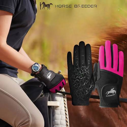 女士马蹄硅胶马术手套