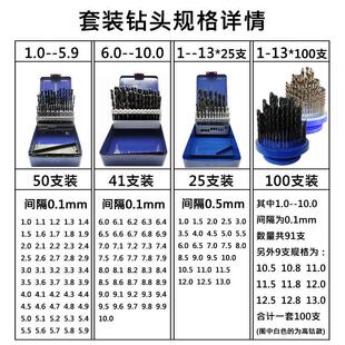 麻花钻圆盘铁盒高钴1 SUS苏氏钻头套钻套装 5.9