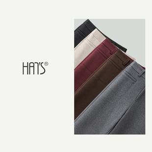 韩氏伊人棉羊毛窄版阔腿裤女2025冬季新款高腰显瘦垂感休闲直筒裤