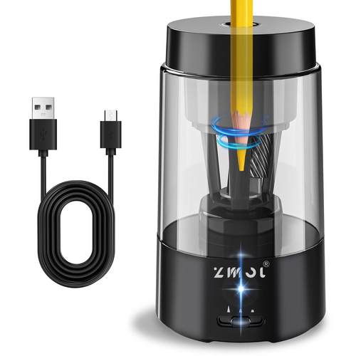 宗茂跨境亚马逊全自动卷笔刀自动进笔削笔器电动削笔刀充电铅笔刀