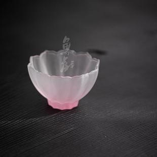 品茗杯闻香杯 鱼戏手工莲花盏玻璃茶杯女士家用个人单杯主人杯日式
