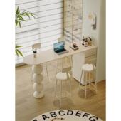 轻奢岩板吧台桌家用客厅厨房边隔断吧台阳台靠墙半圆小户型高脚桌