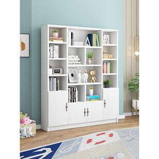 实木书柜自由组合松木书架落地现代简约收纳柜加深书橱小型置物架