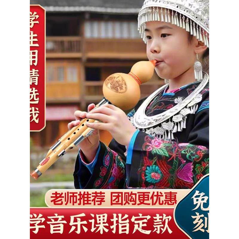 葫芦丝乐器小学生专用C调降B调防摔儿童初学者紫竹楠竹树脂胡葫丝