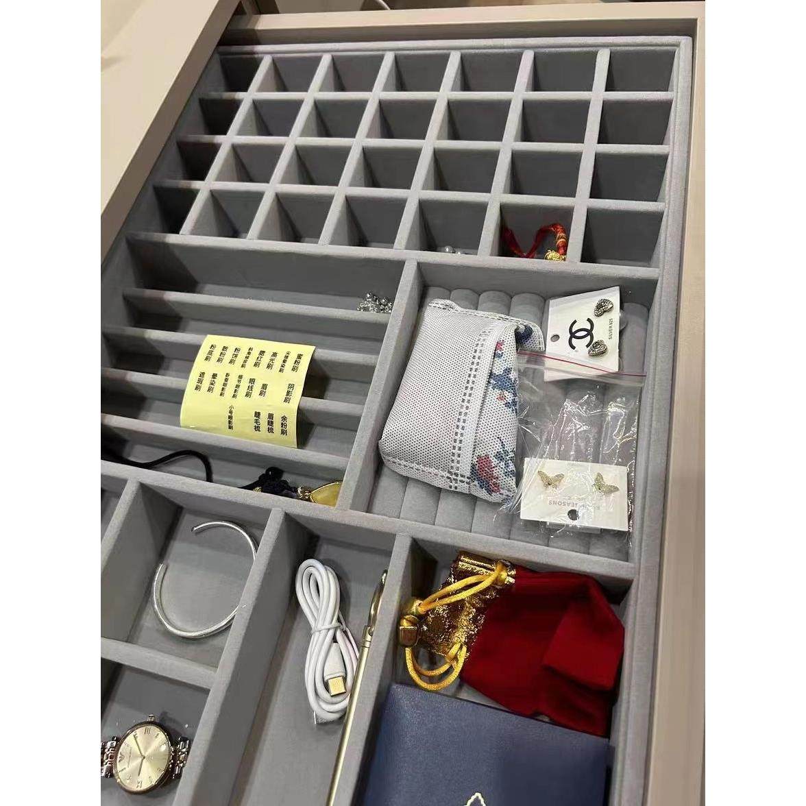 定制绒布抽屉收纳分隔项链首饰托盘收纳盒首饰盒收拾收纳盘收纳格,收纳整理,首饰盒,淘宝优惠券,粉丝福利购,淘宝优惠卷