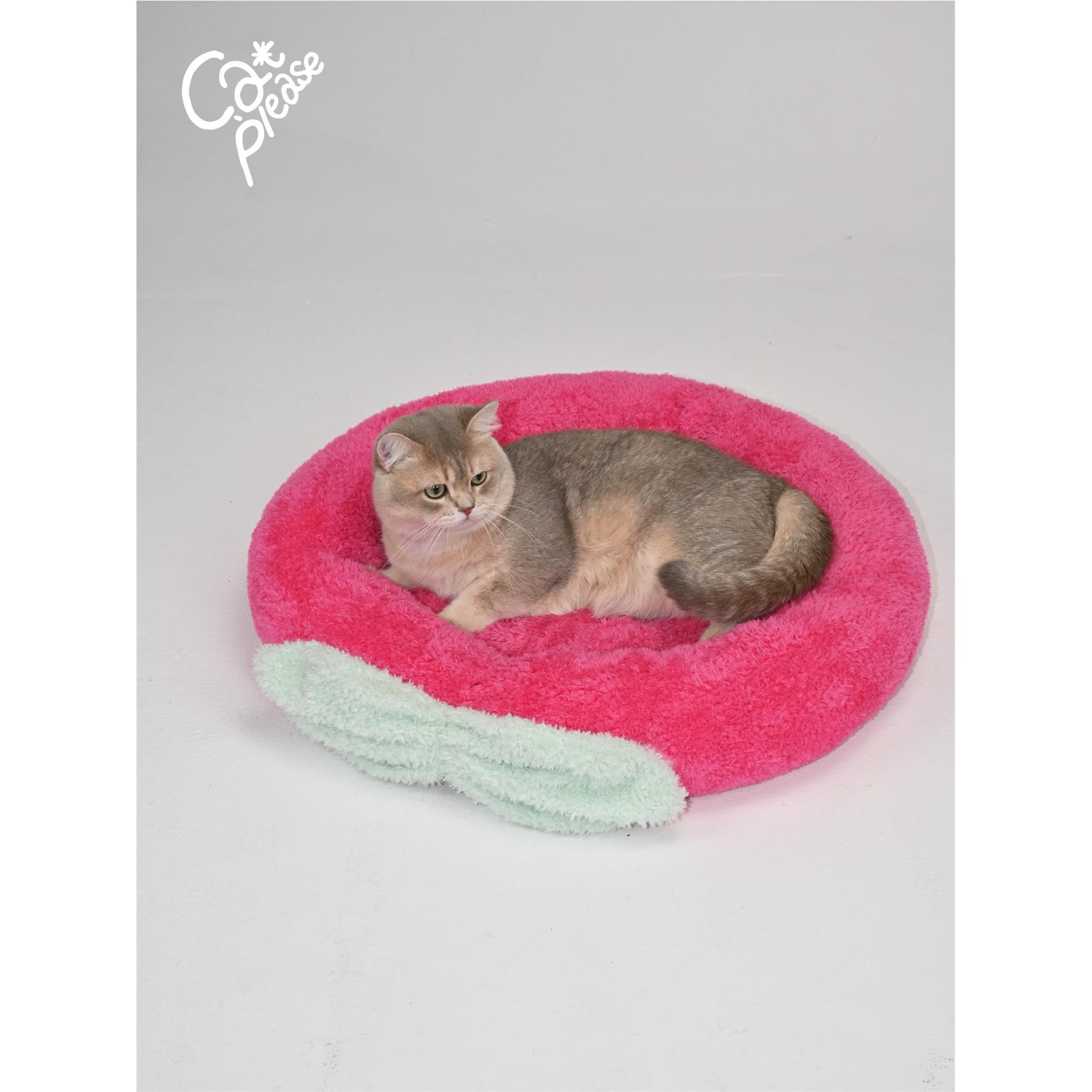 寿桃毛绒猫窝冬天保暖狗窝宠物窝踩奶感猫床过冬深睡眠猫睡觉棉窝