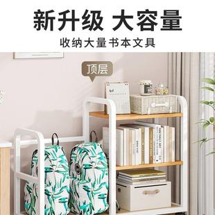 桌边置物架办公桌书桌旁可移动书架滑轮书柜多层办公室工位小推车