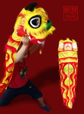 胶水儿童醒狮头幼儿园小学生舞狮表演道具儿童牛皮打击乐小鼓