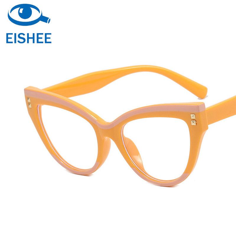 个性欧美猫眼女士眼镜框新款复古大框平光镜跨境时尚潮眼镜架