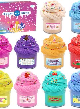 60ml 史莱姆套装slime kit 棉花泥 黄油泥不沉淀彩泥黏土玩具