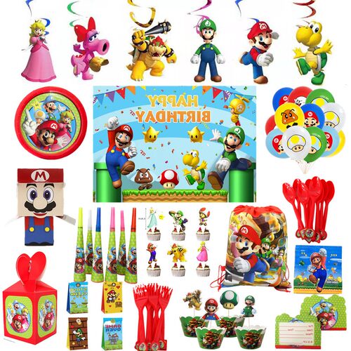 极速Super Mario Theme Birthday Supplies Tablecloth Paper Pla
