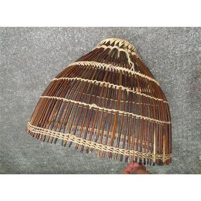 竹枝鱼篓灯罩鱼篓罩子装饰竹编灯罩农家乐装饰物竹篓子鱼篓子