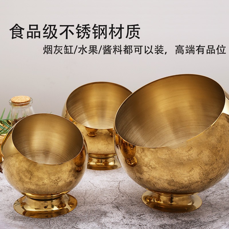 不锈钢烟灰缸酒吧KTV专用客厅创意高端网吧烟缸特大号可定制logo