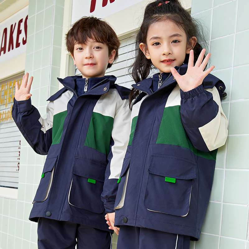 小学生校服套装儿童班服运动会服装冲锋衣三件套秋冬季幼儿园园服