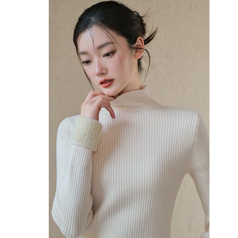 好货一体绒半高领毛衣女秋冬内搭毛针织衫